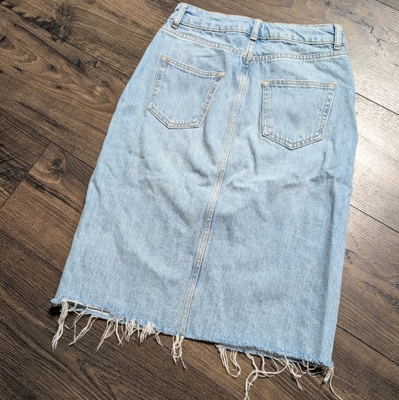 Topshop Moto High Waist Front Slit Light Blue‎ Jean Skirt Size 4 - Picture 9 of 9